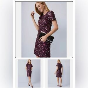 Ann Taylor Factory Plum Floral embellished Dress